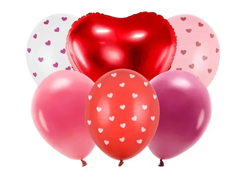 Zestaw balonów na walentynki balony serca czerwone