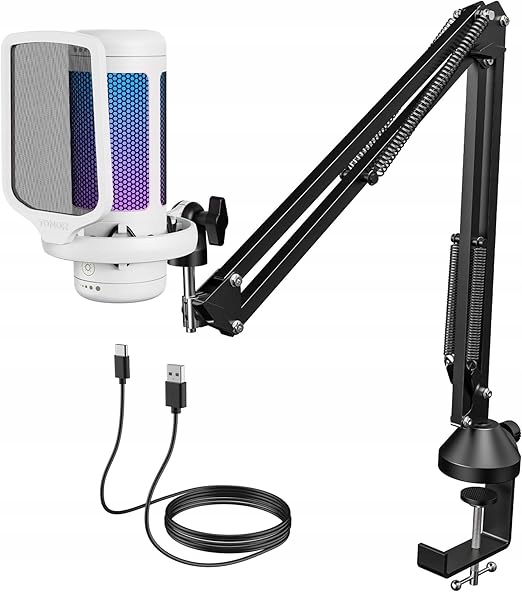 Mikrofon USB do gier TONOR. TC310+ z regulowanymi trybami RGB i jasnością