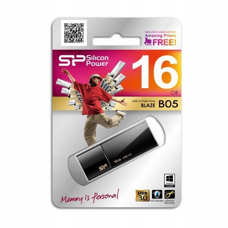 Silicon Power Blaze B05 16 GB, USB 3.0, czarny