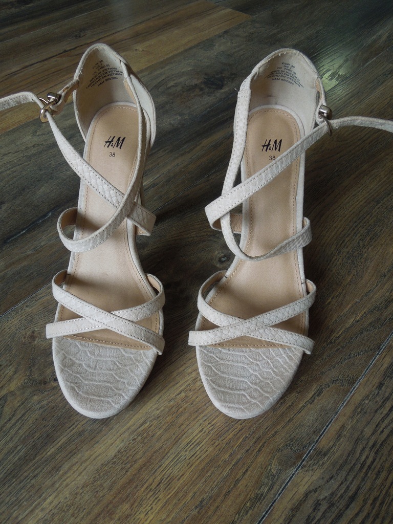 Buty sandały szpilka pudrowy róż H&M roz. 38