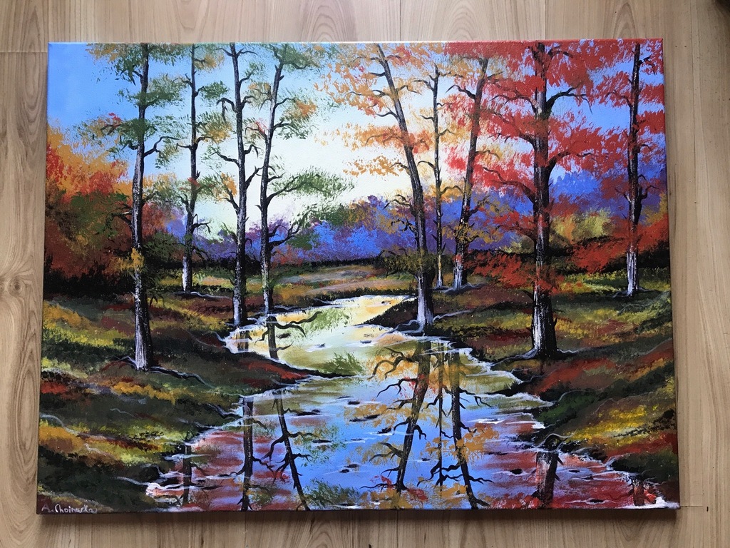 80x60 cm obraz farby akrylowe ręcznie malowany