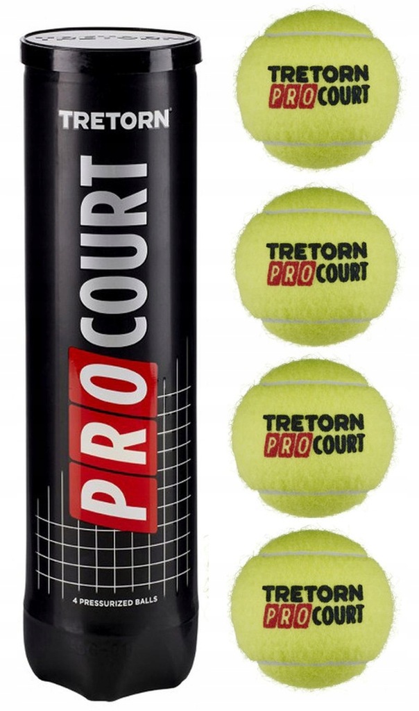 Piłki do tenisa ziemnego TRETORN Pro Court 4 szt.