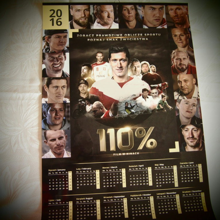 Kalendarz 2016 ze zdjęciami z filmu 110%