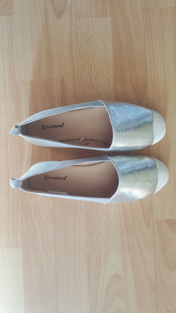 ESPADRYLE 38 SREBRNE NOWE