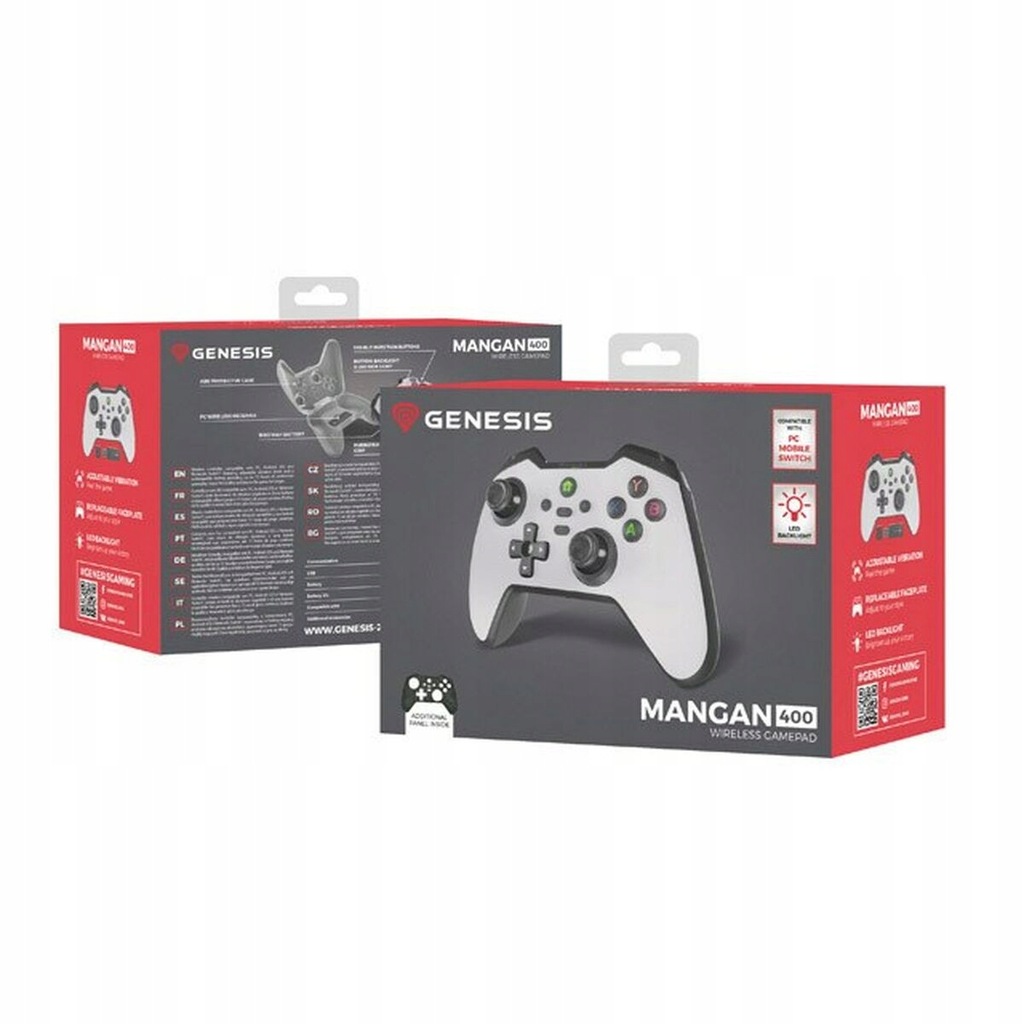 Pad do gier/ Gamepad Genesis Biały Czarny/Biały