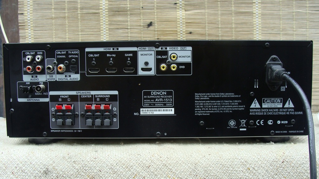 Amplituner Denon AVR1513 5.1 czarny 12702673312 oficjalne archiwum