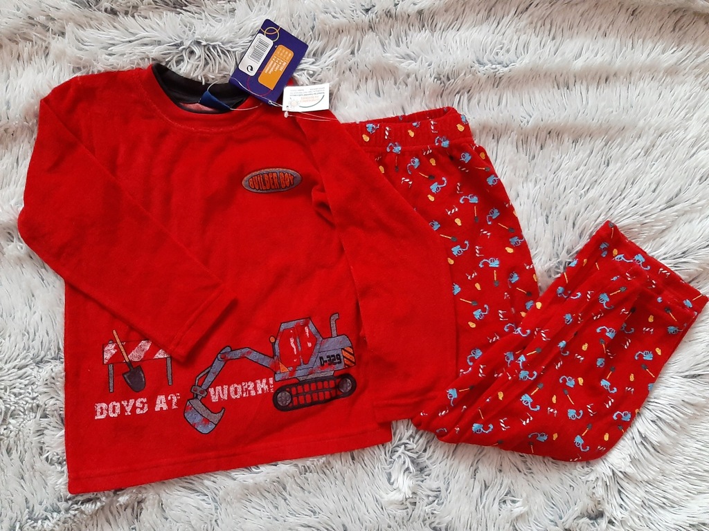 Nowa czerwona piżama r. 98/104 Lupilu koparka
