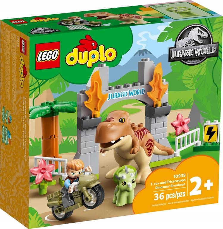 LEGO DUPLO 10939 UCIECZKA TYRANOZAURA TRICERATOPSA