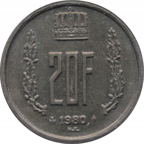 20 franków 1980 Luksemburg st.III