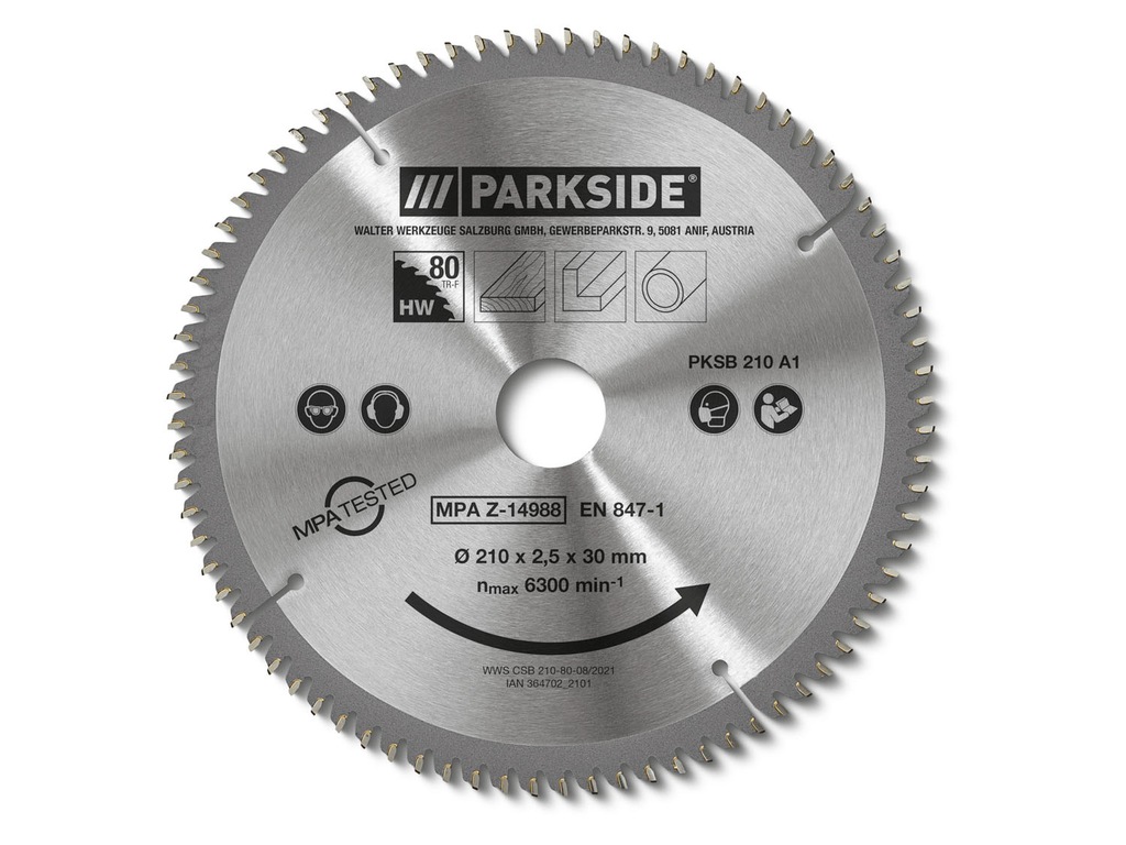 PARKSIDE Tarcza do pilarki PKSB 210 A1 210 mm 80 zębów