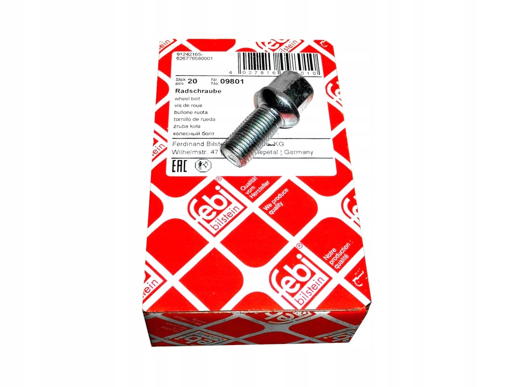 ŚRUBA KOŁA VW PASSAT B5 B6 B7 B8 SHARAN II TIGUAN