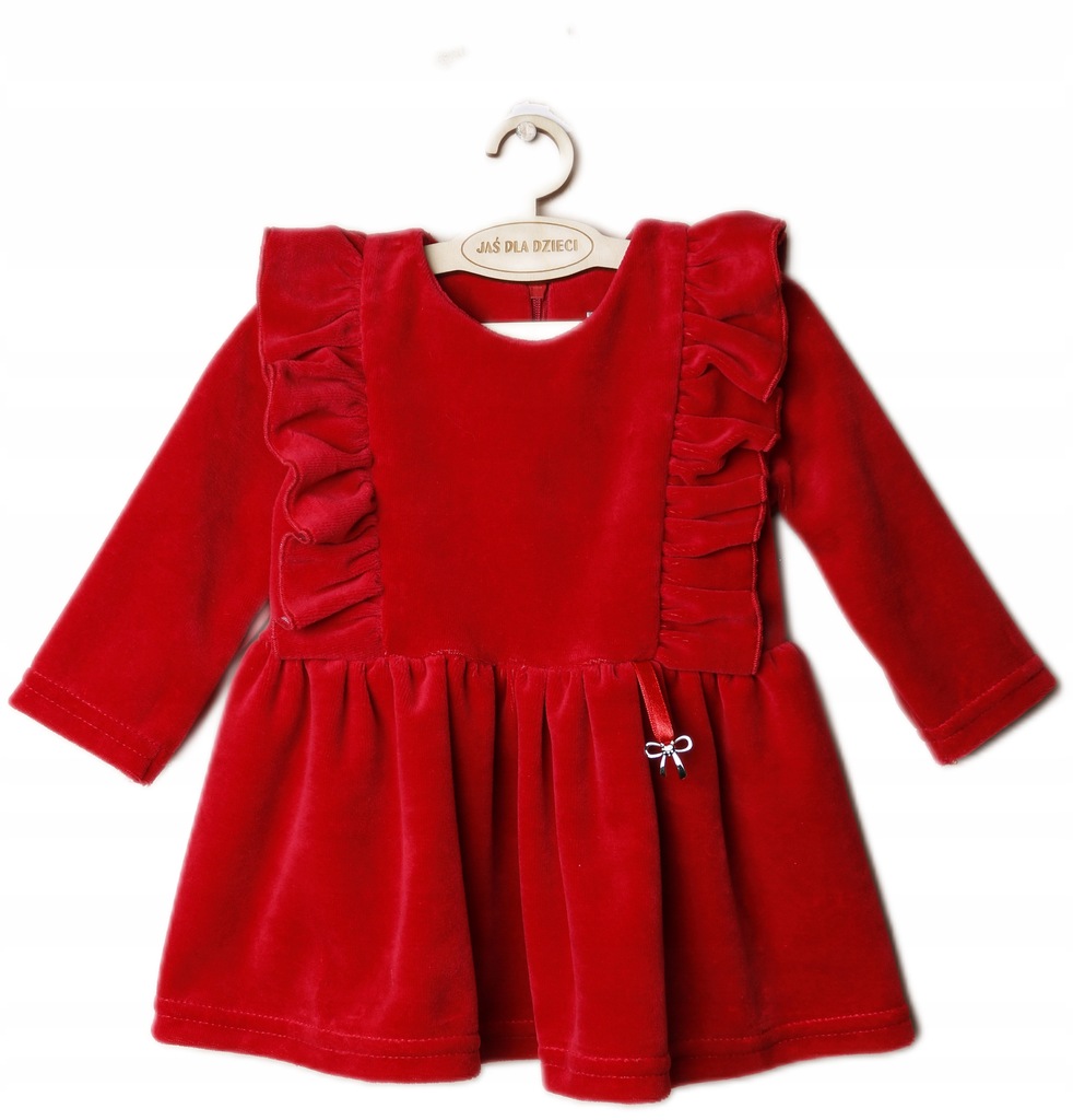 Sukienka na święta welurowa czerwona niemowlęca 80