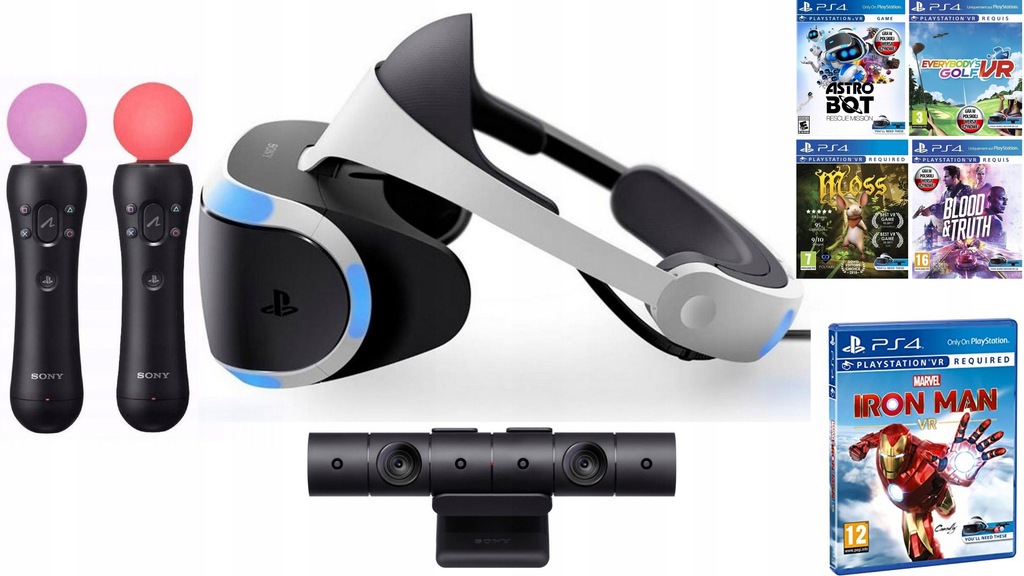 SONY PLAYSTATION VR + KAMERA + 2 x MOVE + GRY !