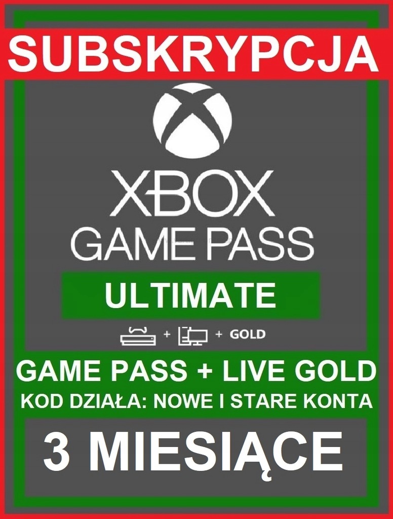 Game Pass ULTIMATE + Live Gold 4 miesiące KOD