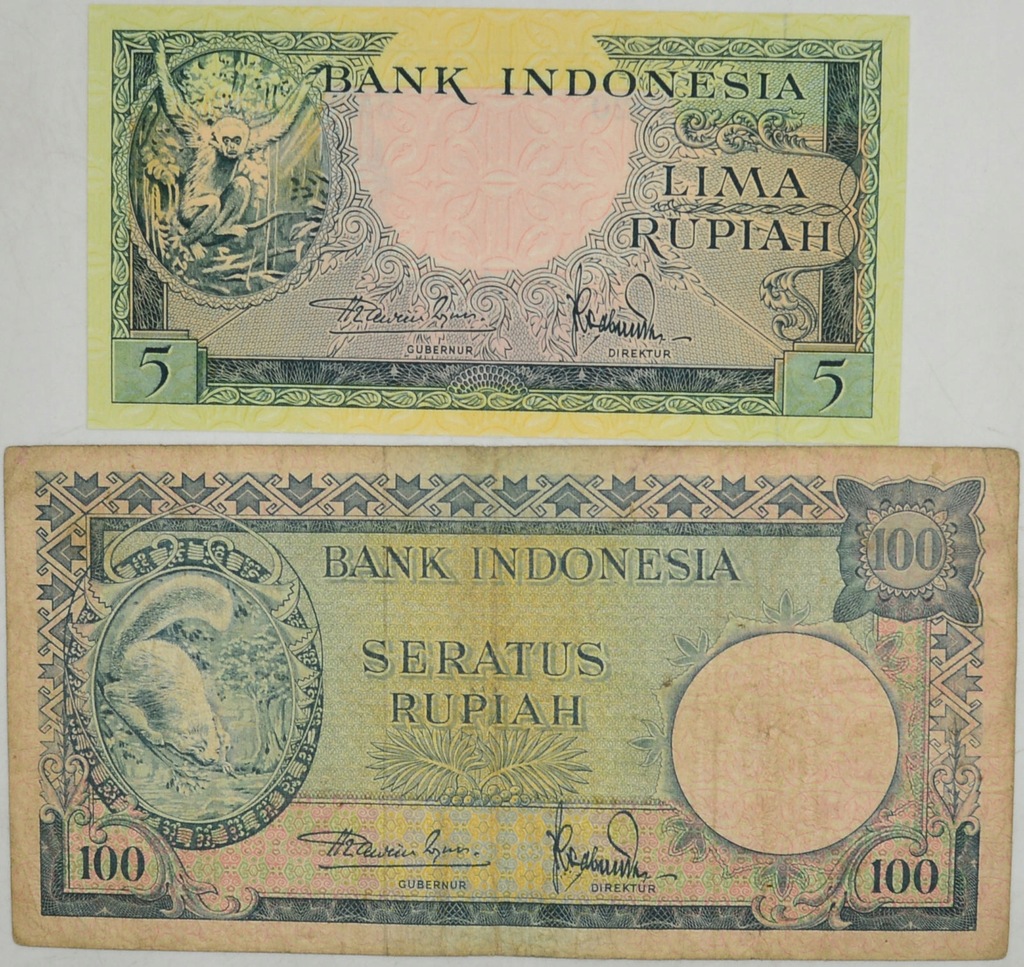 8.hc.Zest.Indonezja, Banknoty 1957 szt.2 rzadkie