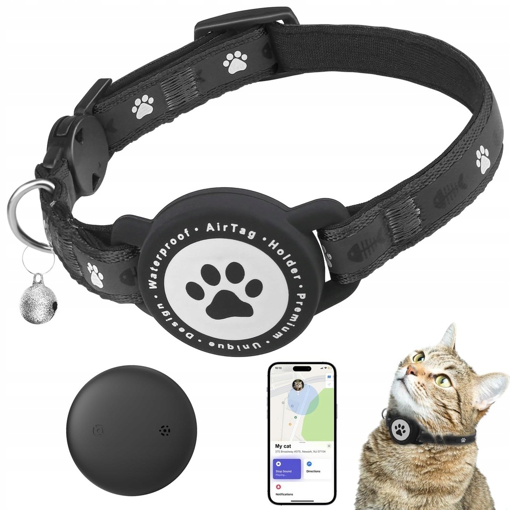 GPS tracker dla kota z obrożą JIARUI bez opłat iOS Find My