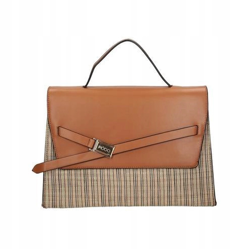 Aktówka torebka z plecionką Nobo - brązowa