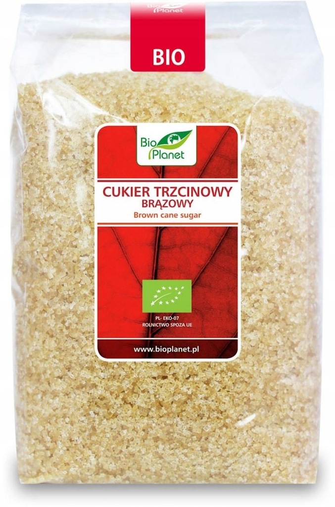 CUKIER TRZCINOWY BRĄZOWY DEMERARA BIO 1 kg - BIO P