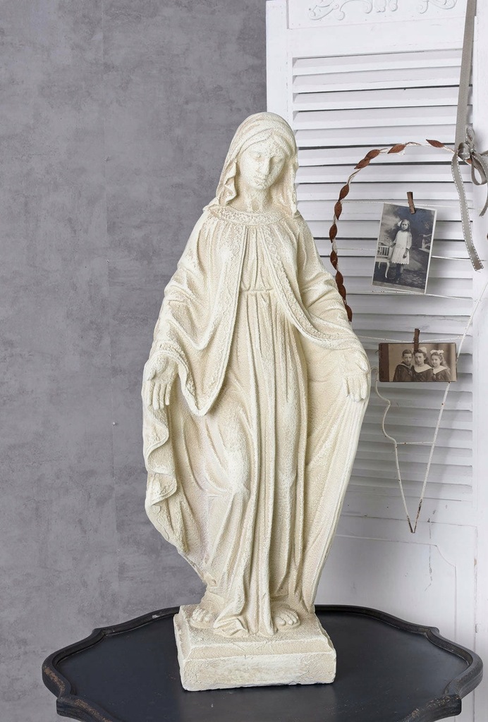 Rzeźba Matki Boskiej Figura Maryi Ceramiczna Biała 8395931400 oficjalne archiwum Allegro
