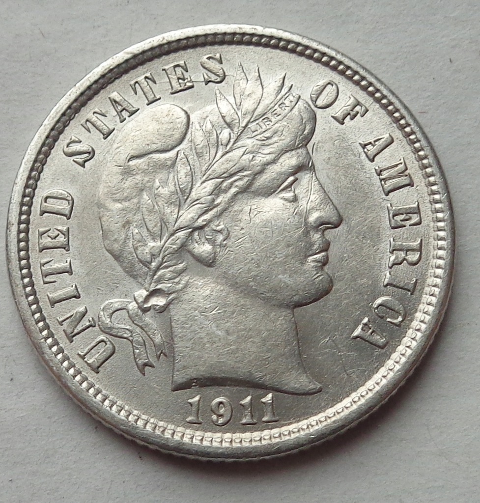 USA - ONE DIME - 10 CENTÓW - 1911 - Barber Dime - srebro