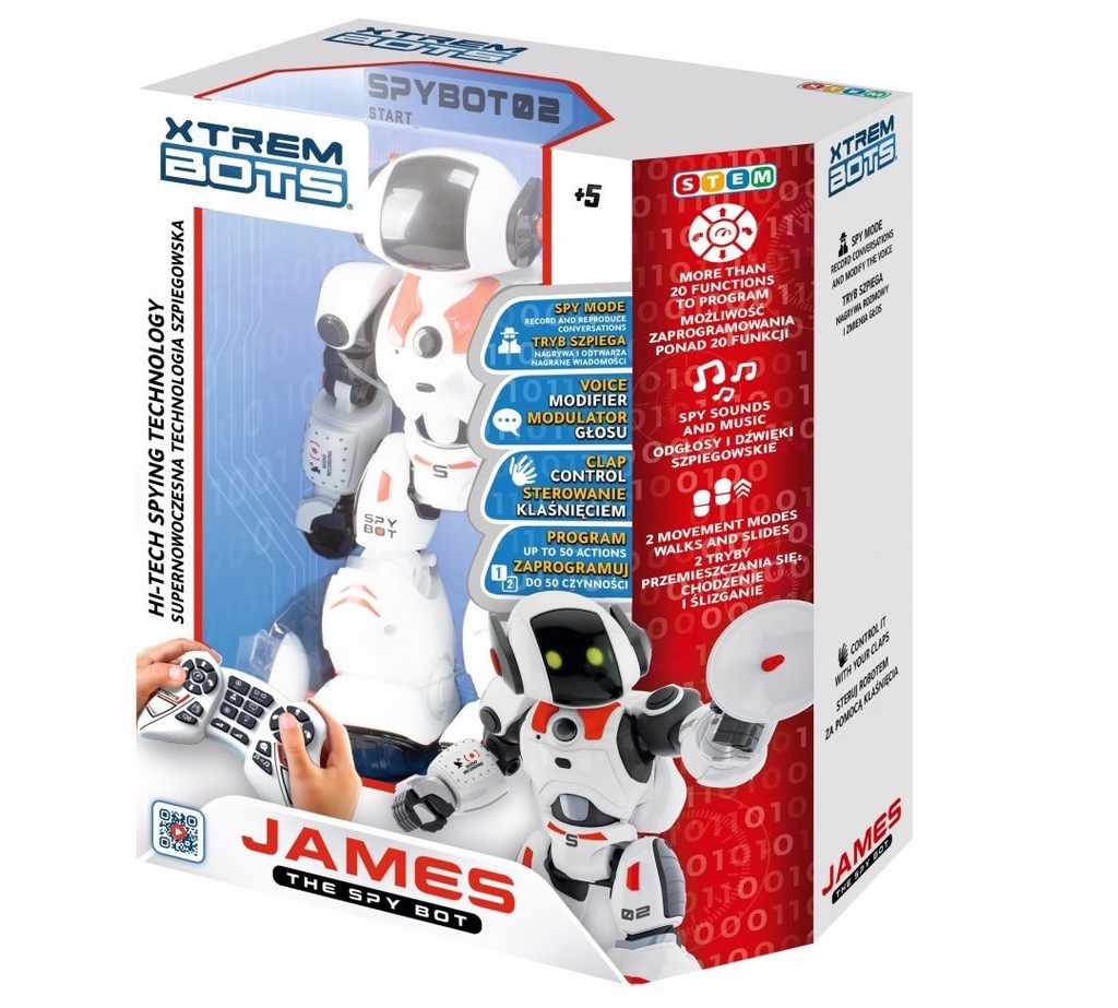 ROBOT STEROWANY DO NAUKI TM Toys Xtrem Bots James the Spy Bot BOT3803157