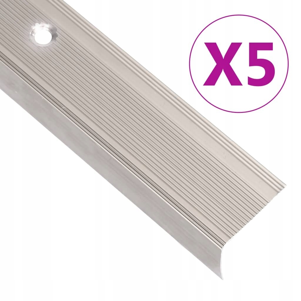 PROFIL SCHODOWY LISTWA SCHODOWA KSZTAŁT L 5 SZT. ALUMINIUM 134CM SZAMPAN