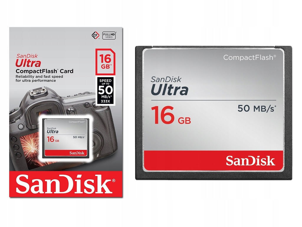 Купить КОМПАКТНАЯ ФЛЕШ-КАРТА 16 ГБ SANDISK ULTRA 50 МБ/с НОВАЯ: отзывы, фото, характеристики в интерне-магазине Aredi.ru