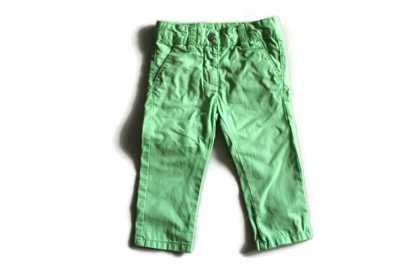 af446*IMPIDIMPI* Zielone spodnie rurki 74-80