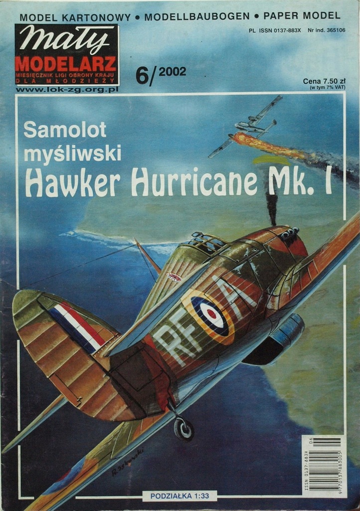 MAŁY MODELARZ MM 6/2002 HAWKER HURRICANE Mk. I