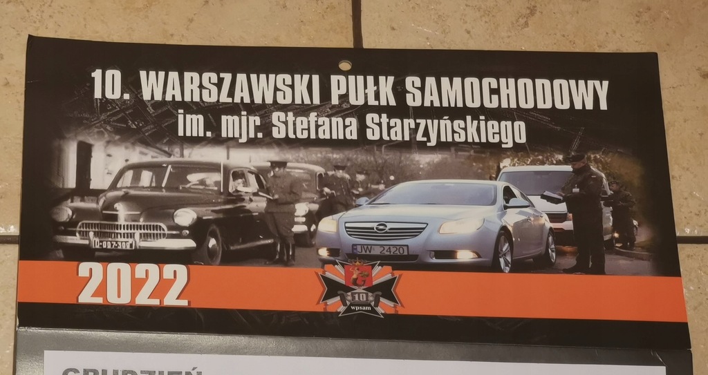 10 WARSZAWSKI PUŁK SAMOCHODOWY -KALENDARZ 2022 MON