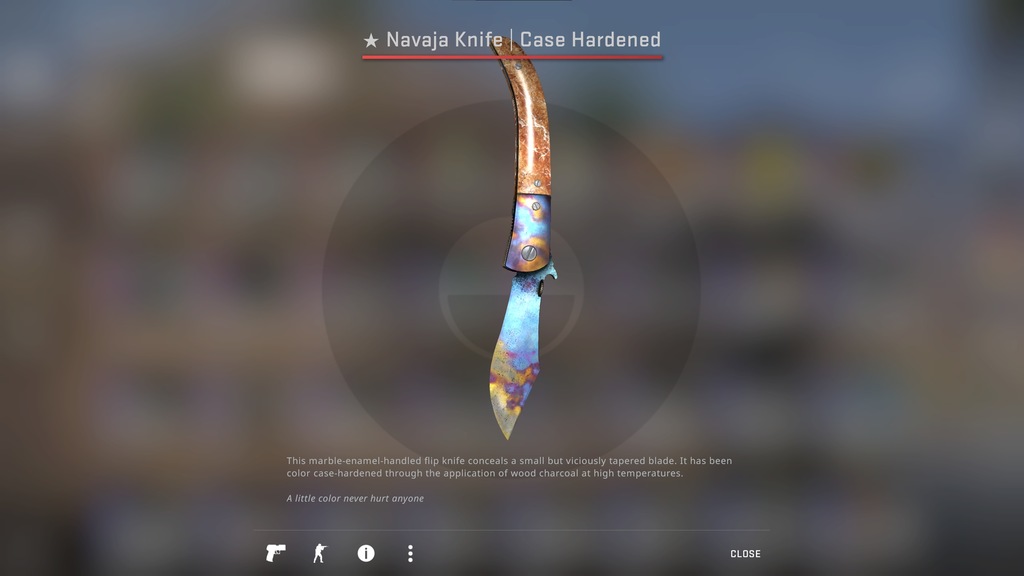 Skin do gry CS GO Navaja Case Hardened FT