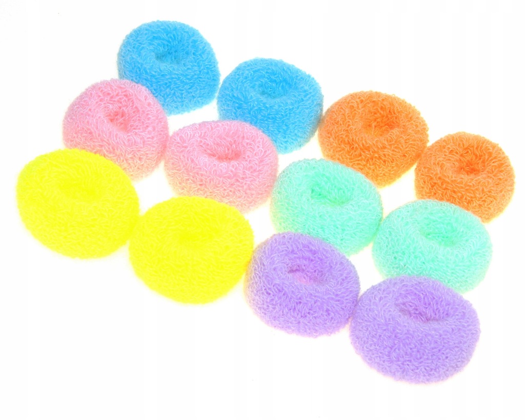 Lucy gumki frotki mix kolor puchate 12 szt pastel