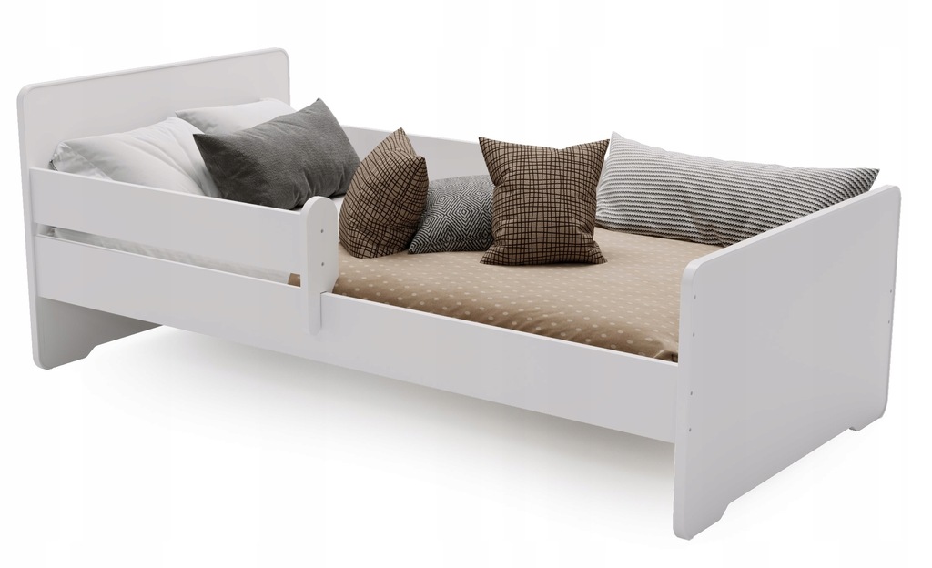 KOBI Łóżko pojedyncze Max 160x80 cm z barierką biały