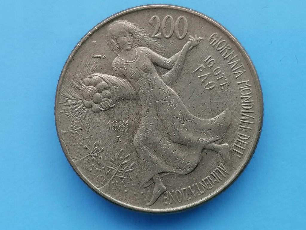 WŁOCHY 200 LIR 1981r FAO