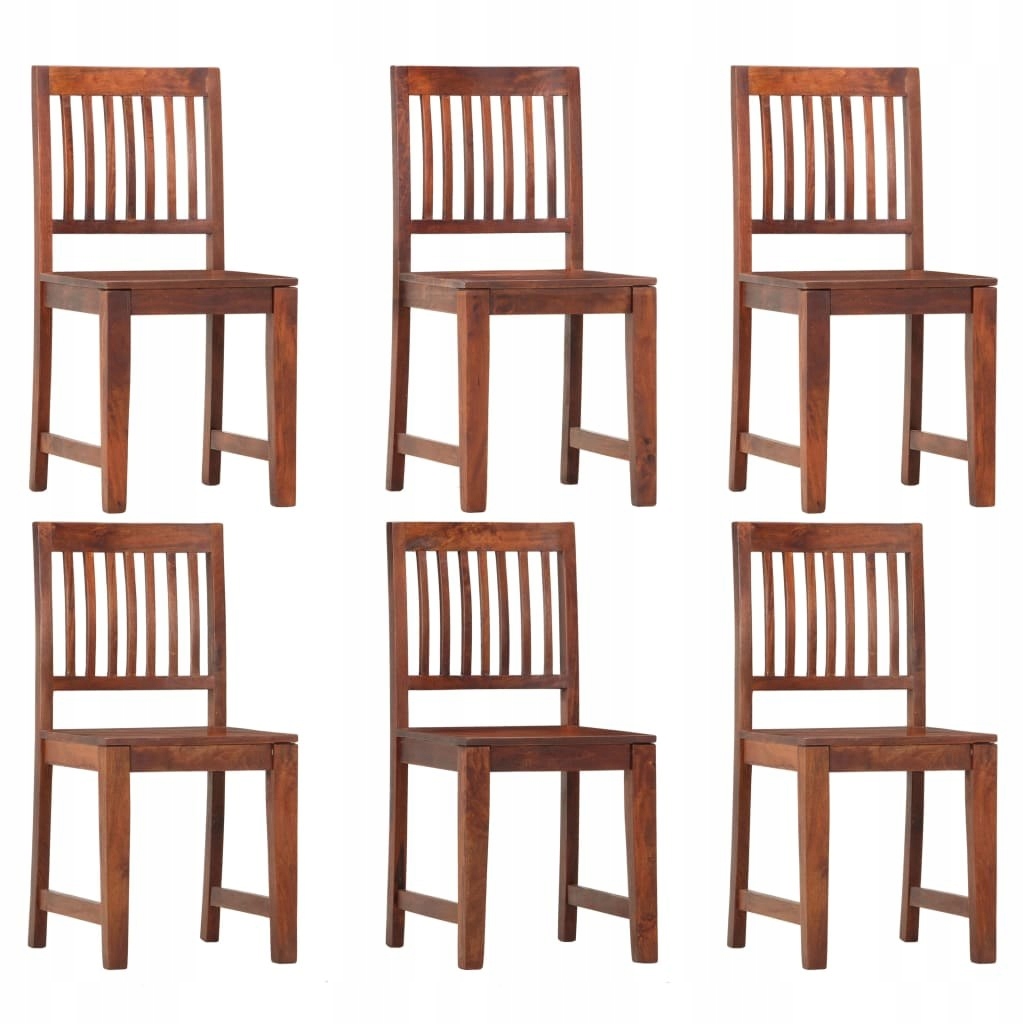 Krzesła stołowe, 6 szt., lite drewno mango