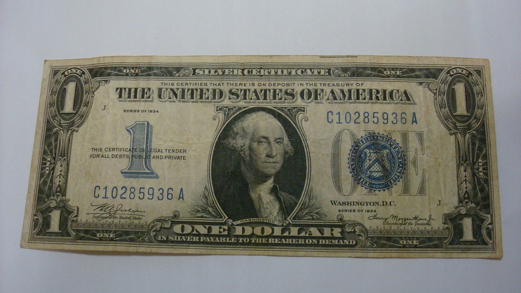 Banknot - USA 1 dolar 1934 stan 4