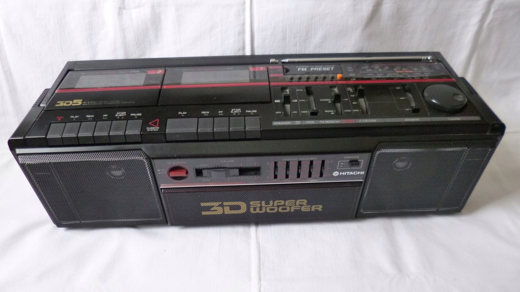Hitachi 3D Super Woofer TRK3D5E boombox retro 13064097554