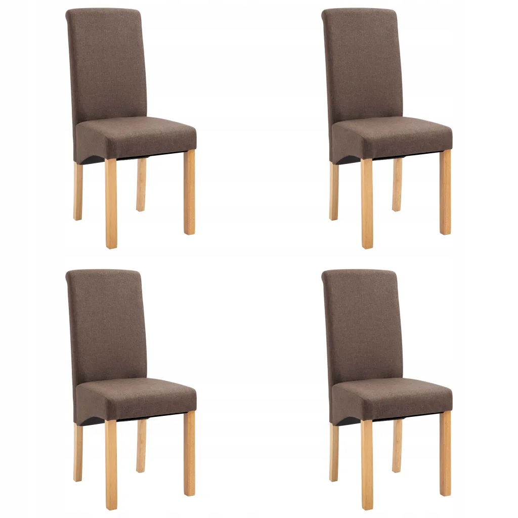 Krzesła do jadalni, 4 szt., brązowe, tapicerowane