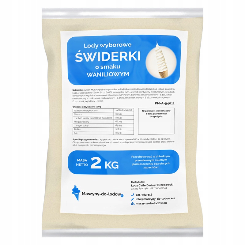 Proszek do lodów Świderków WANILIOWY 2kg ŚWIDERKI