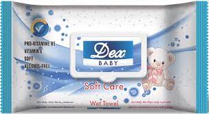 DEX CHUSTECZKI NAWILŻANE SOFT CARE A72 Z KLAPKĄ NIEBIESKIE