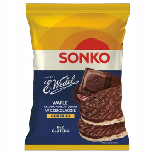 Sonko. Wafle ryżowo-kukurydziane w czekoladzie gorzkiej 30 g