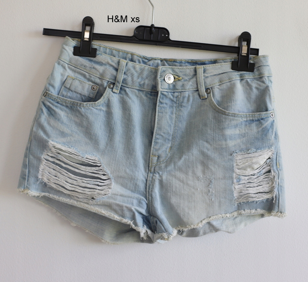 H&M szorty spodenki xs 34 dziury wysoki stan