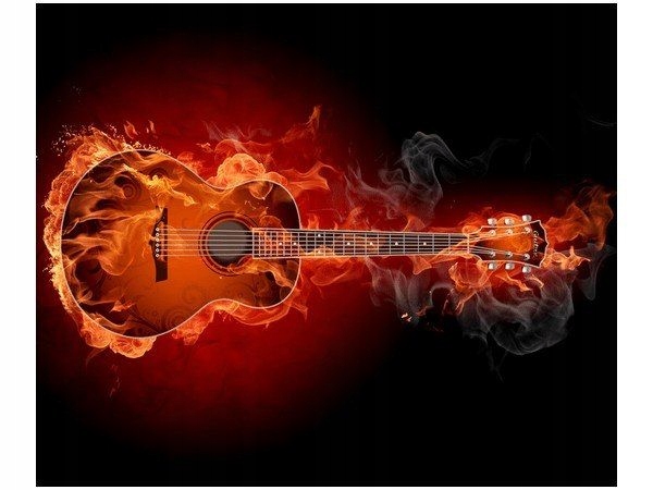 60x50cm Plonaca Gitara Obraz Druk Dekoracja Scian 7517370023 Oficjalne Archiwum Allegro