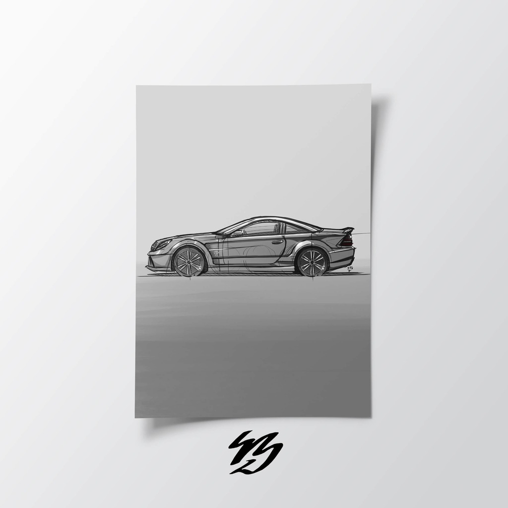 Plakat 50x70cm - Mercedes SL65 AMG Black Series