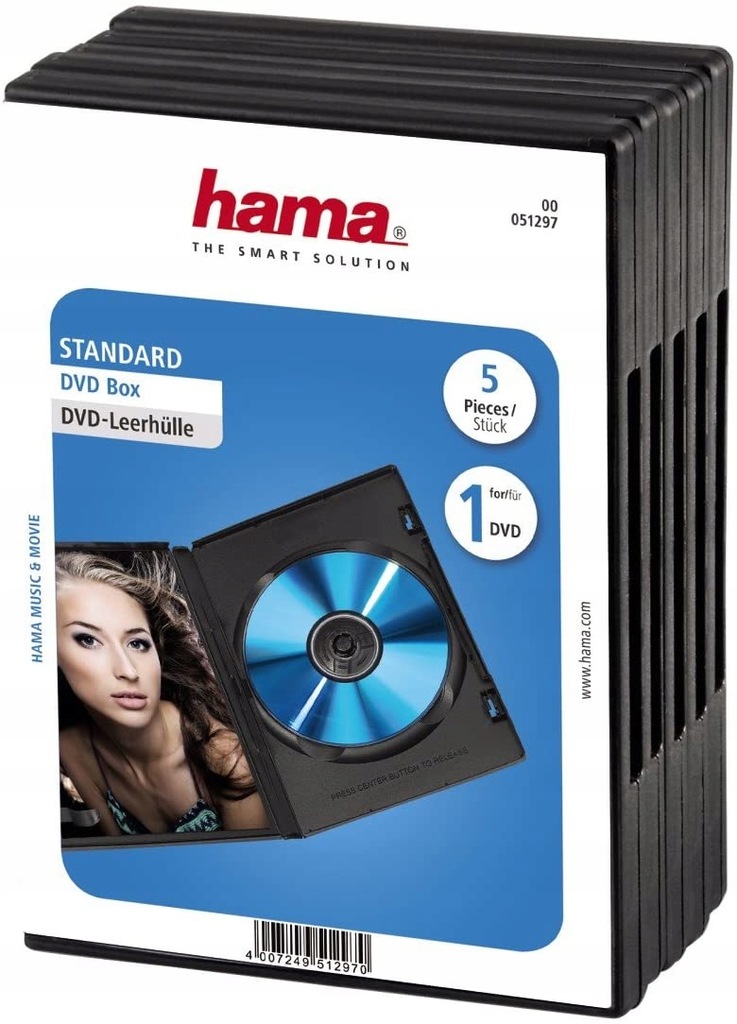 Купить Коробка для DVD-дисков Hama, 5 шт., черный 51297: отзывы, фото, характеристики в интерне-магазине Aredi.ru