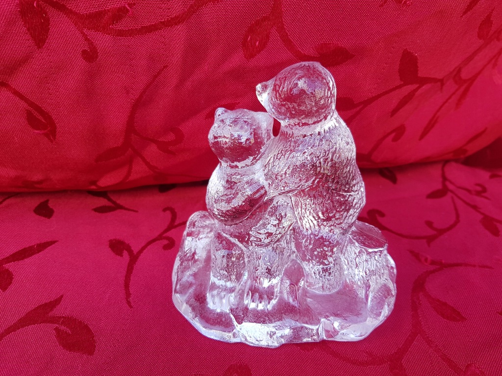 Przycisk do papieru figurka szklane niedźwiedzie