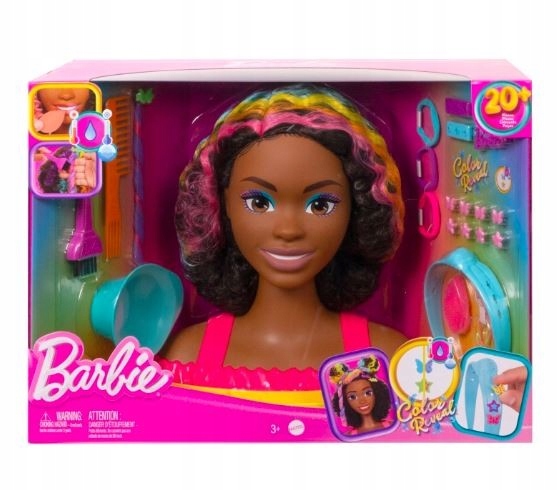 MATTEL Barbie Głowa do stylizacji Neonowa tęcza