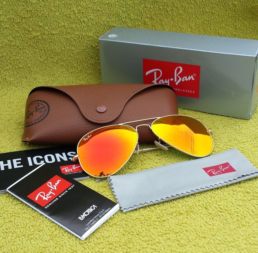 Ray Ban Aviator Orange Gold 112 69 58 14 Sklep 8021735831 Oficjalne Archiwum Allegro