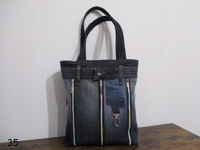 Torebka torba jeansowa dżinsowa shopper handmade boho vintage Arigato