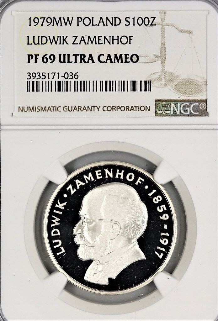 100 zł - Ludwik Zamenhof 1979 - NGC PF69